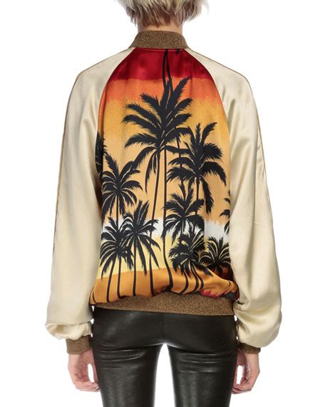 ysl palm tree bomber price|Bomber jacket in lambskin .